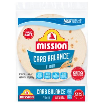 Mission Carb Balance Flour Tortillas, Fajita Size, 8 ct