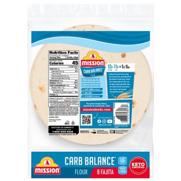 Mission Carb Balance Flour Tortillas, Fajita Size, 8 ct