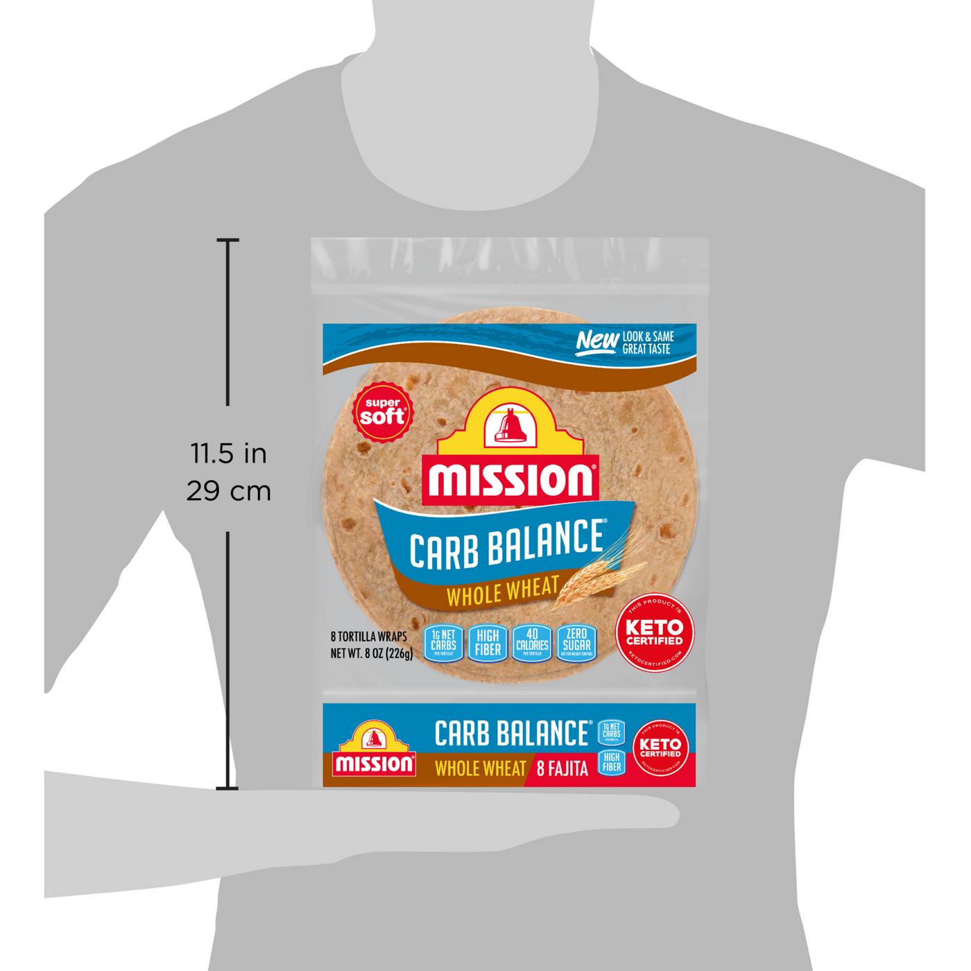 Mission Super Soft Carb Balance Whole Wheat Fajita Flour Tortillas 8 Count; image 3 of 5