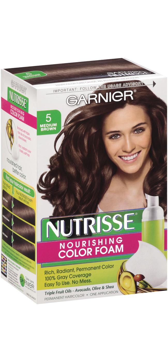 Garnier Nutrisse Nourishing Hair Color Foam 5 Medium Brown; image 2 of 2