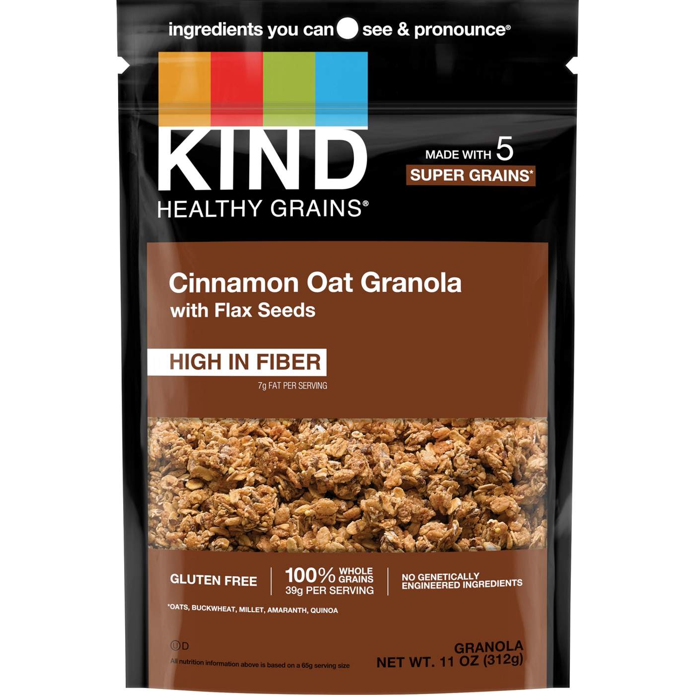 Kind Healthy Grains Granola - Cinnamon Oat with Flax Seeds; image 1 of 3