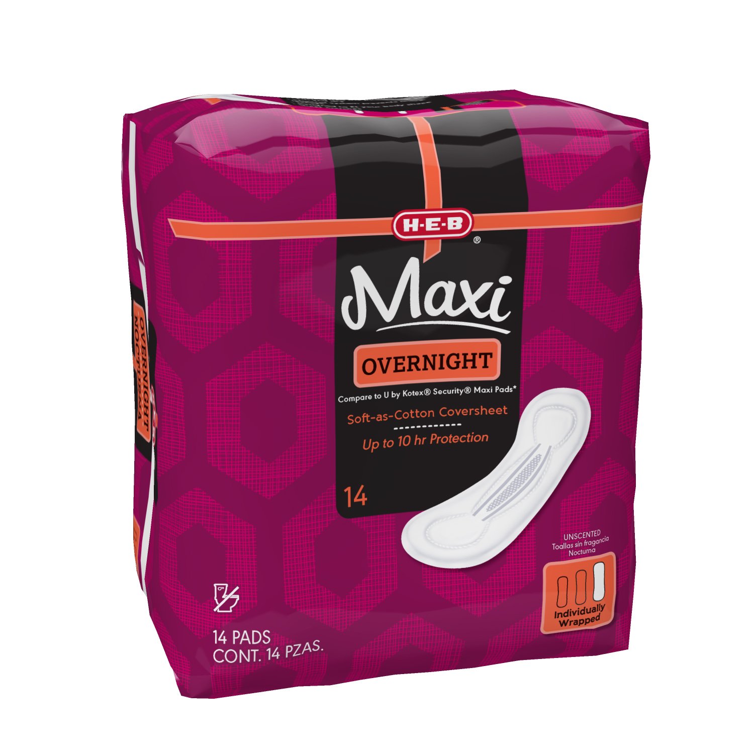 HEB Maxi Overnight Pads Shop Pads & Liners at HEB