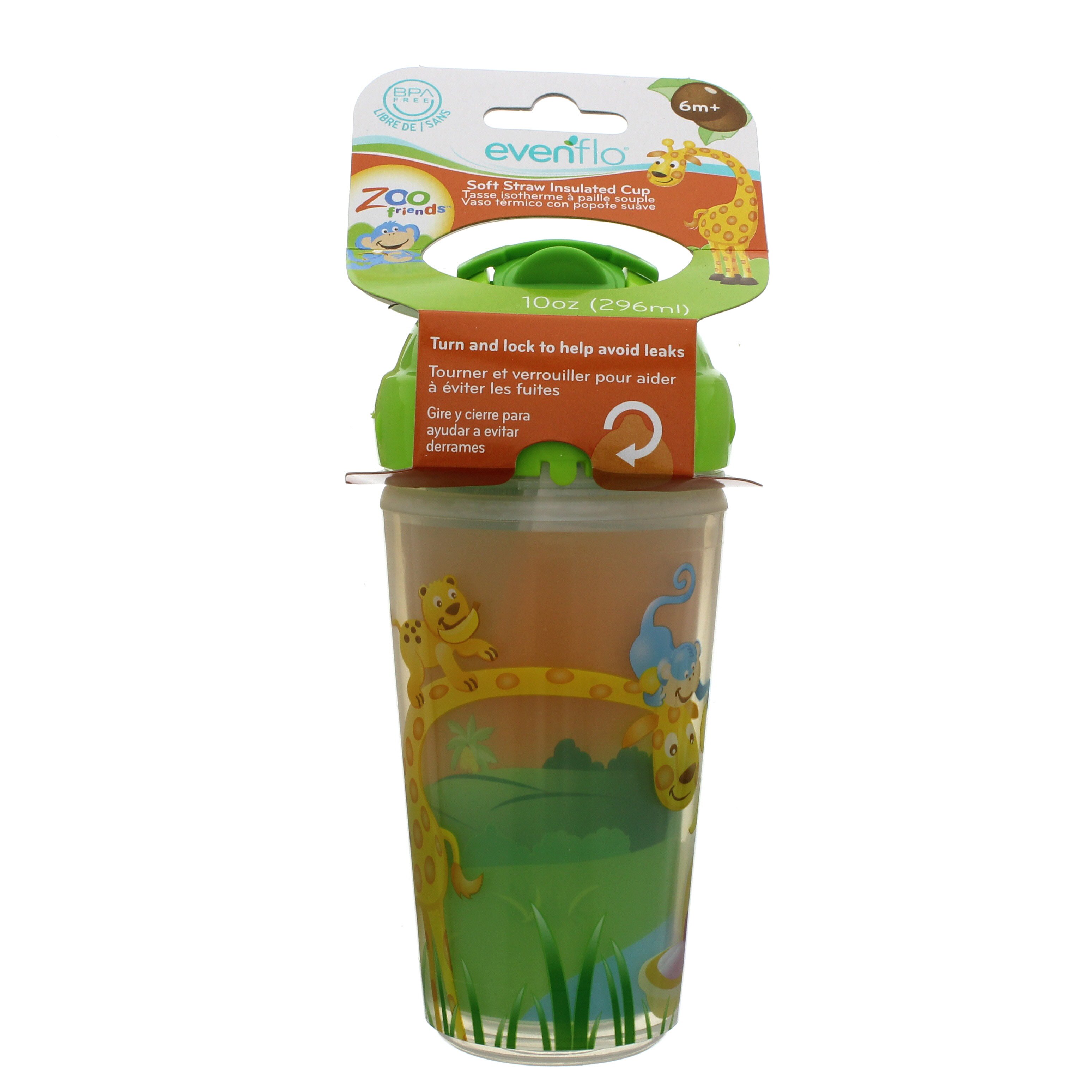 Evenflo Zoo Friends 9 OZ Insulated Straw Cup, Assorted Colors Shop