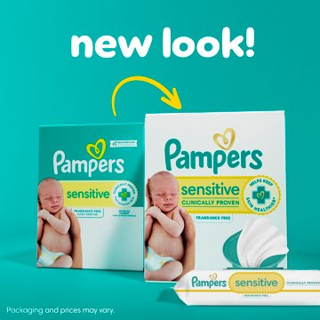 Pampers Baby Wipes - Sensitive Skin, 56 ct