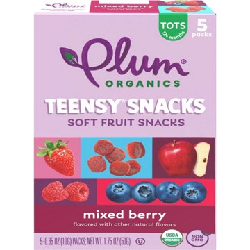 Plum Organics Teensy Soft Fruit Snacks - Berry, 5 pk