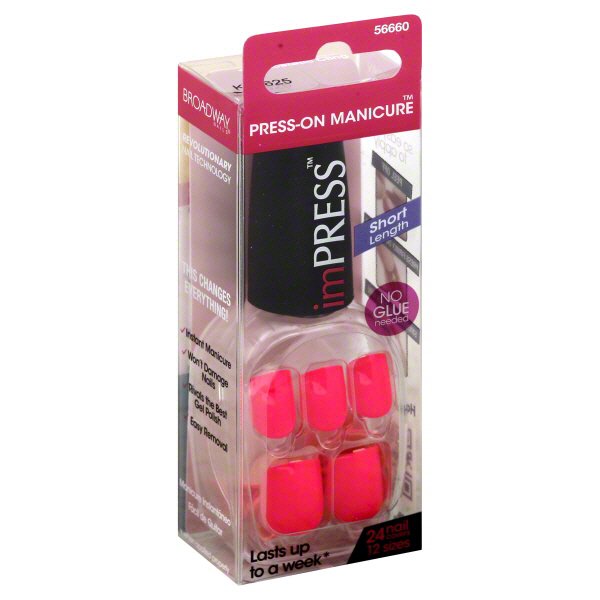 Broadway Nails imPress Short Length Ecstatic Cling PressOn Manicure