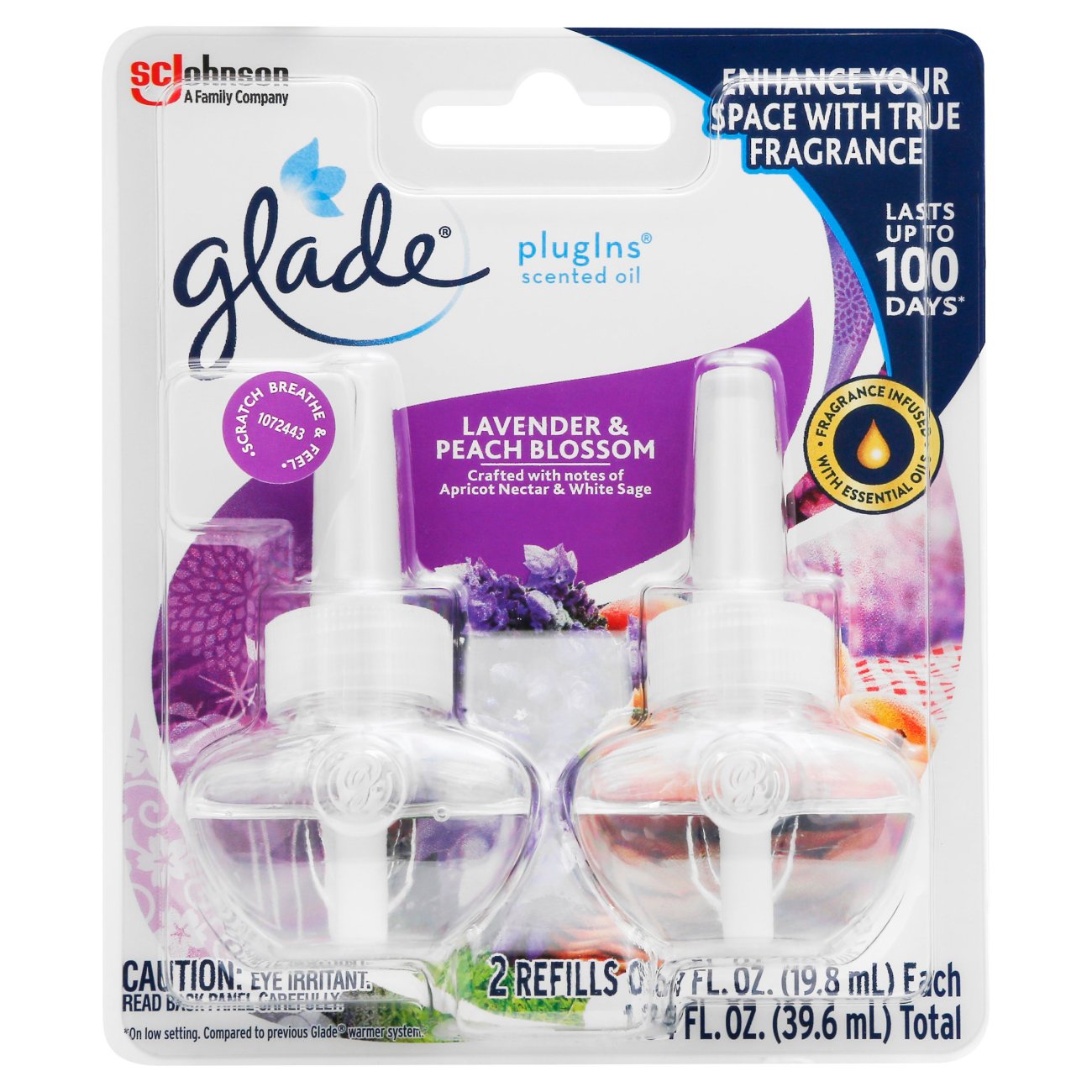 Glade PlugIns Scented Oil Air Freshener Refills Lavender & Peach