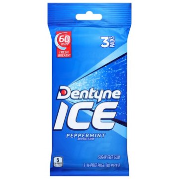 Dentyne Ice Peppermint Sugar Free Gum, 3 pk, 48 pc