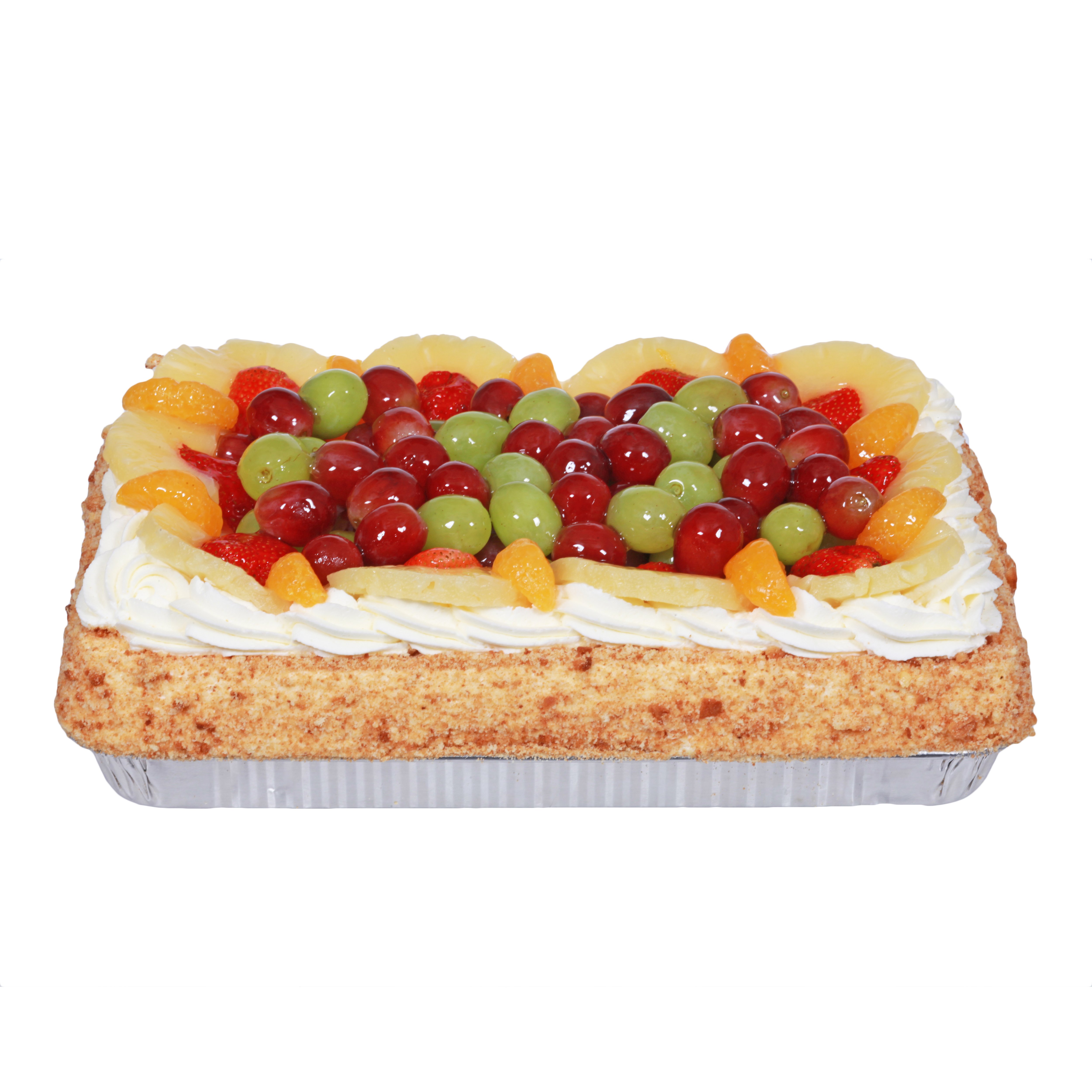 tres leches birthday cake with fruit