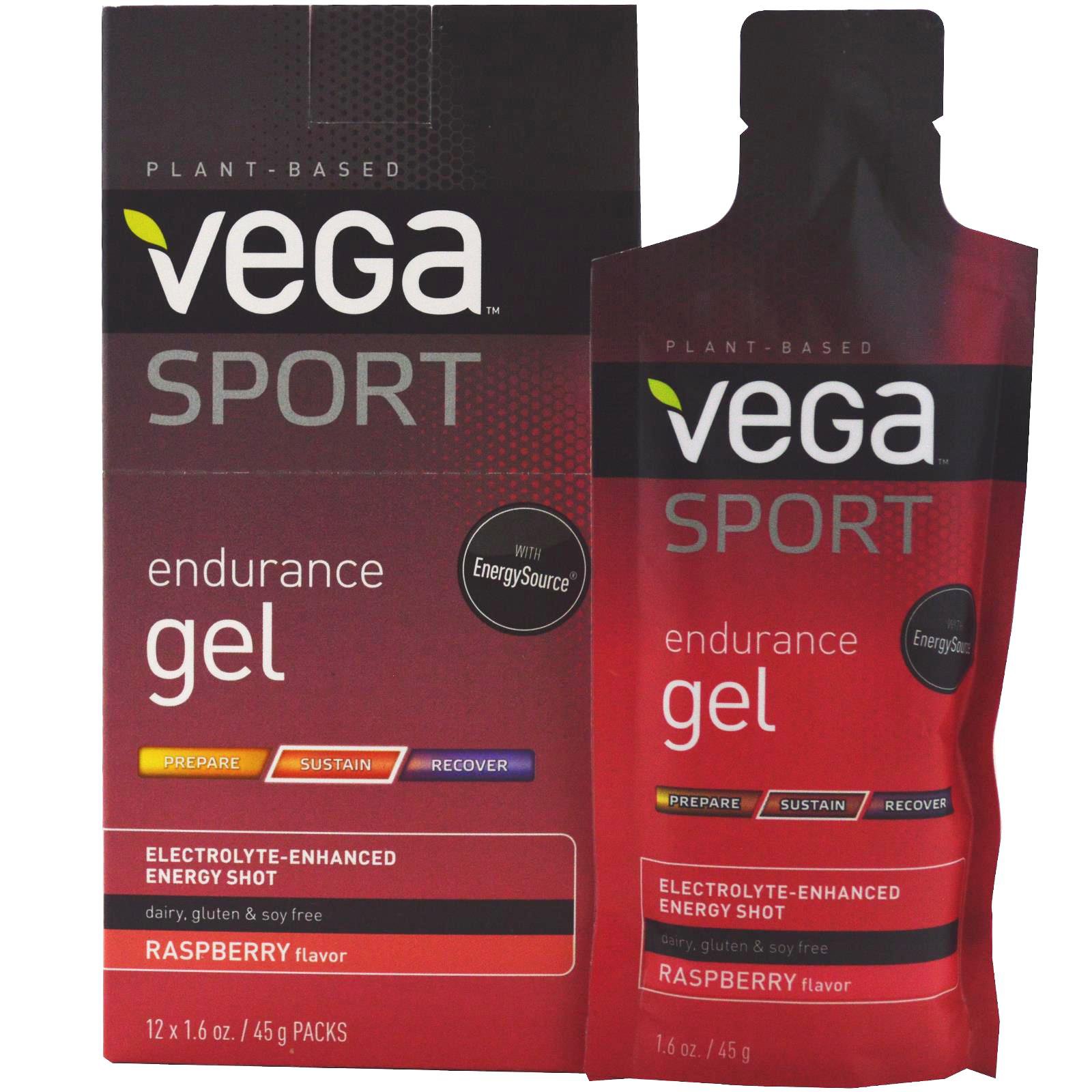 Vega Sport Raspberry Endurance Gel Single Shop Diet & Fitness at HEB