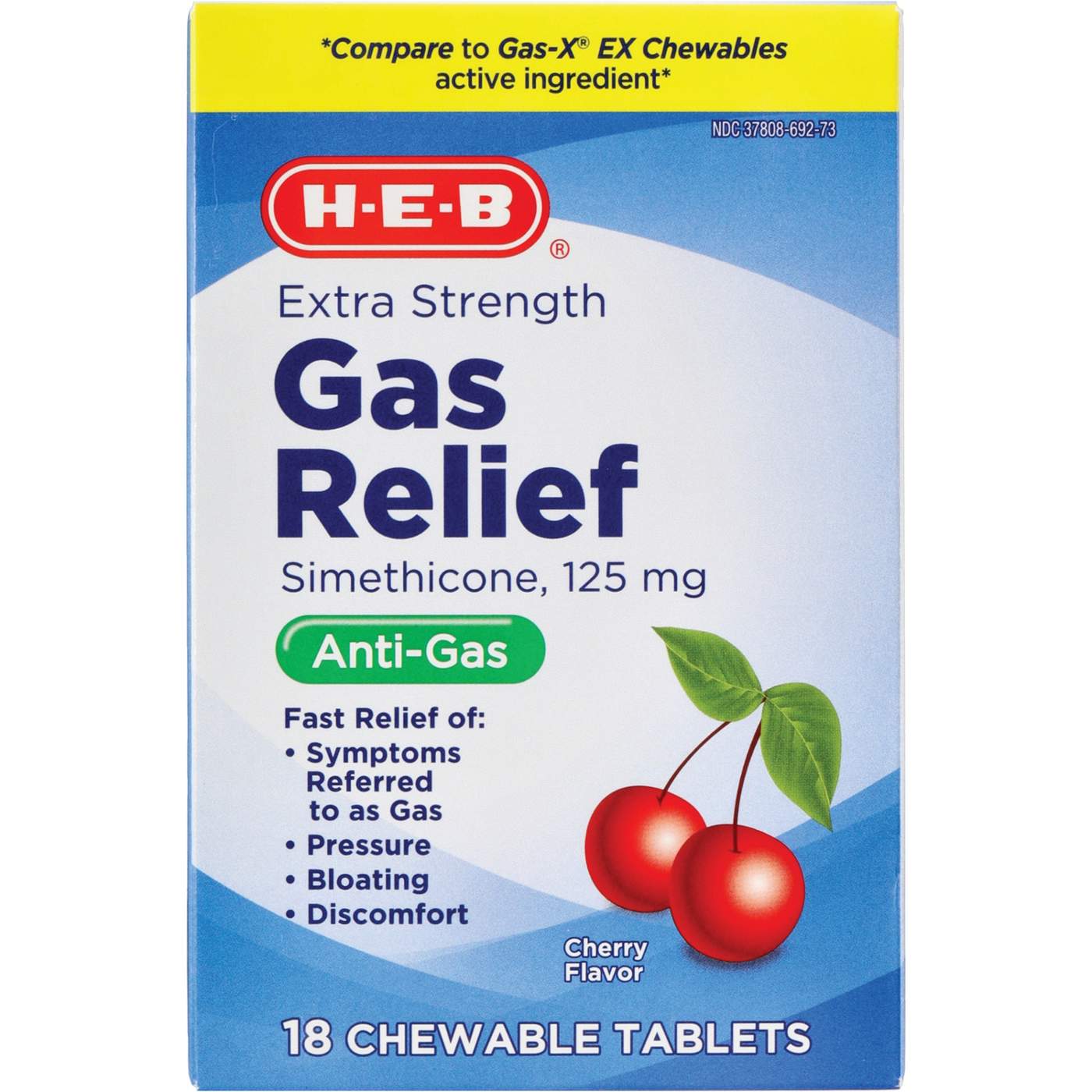 H-E-B Extra Strength Gas Relief Cherry Chewable Tablets; image 1 of 2