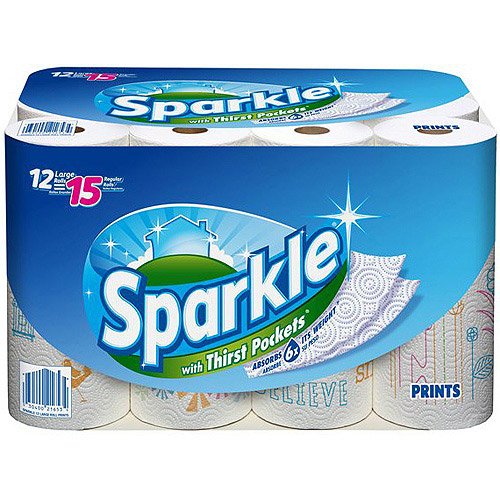Sparkle Large Roll Print Paper Towels With Thirst Pockets Shop Paper