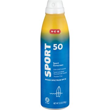 H-E-B Sport Broad Spectrum Sunscreen Spray – SPF 50, 5.5 oz