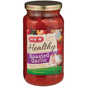 H-E-B Healthy Roasted Garlic Pasta Sauce, 15.5 oz