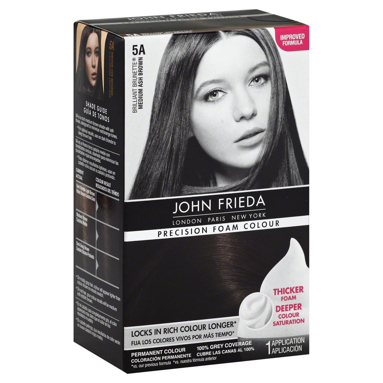 John Frieda Precision Foam Colour Medium Ash Brown Permanent Colour 5A ...