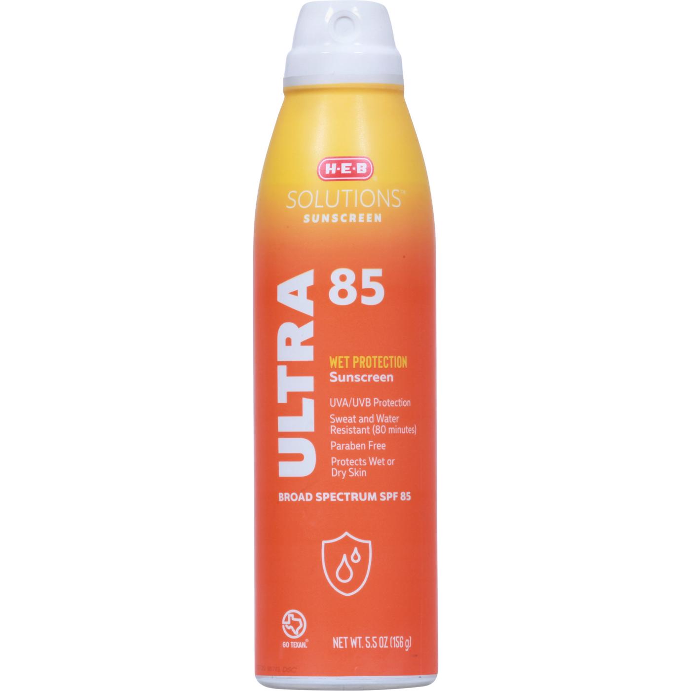 H-E-B Ultra Wet Protection Sunscreen Spray – SPF 85; image 1 of 6