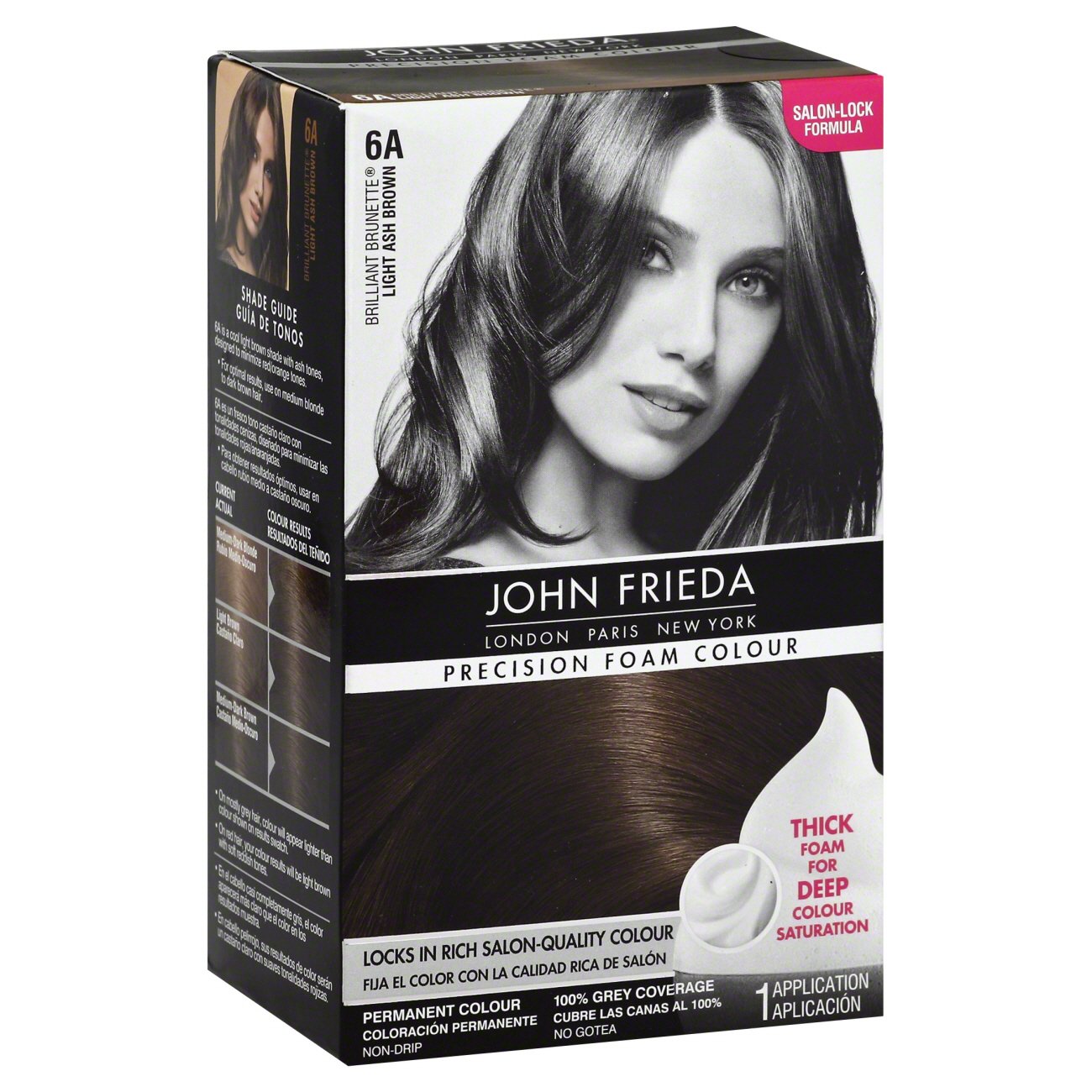 John Frieda Precision Foam Colour Light Ash Brown Permanent Colour 6A Shop at HEB