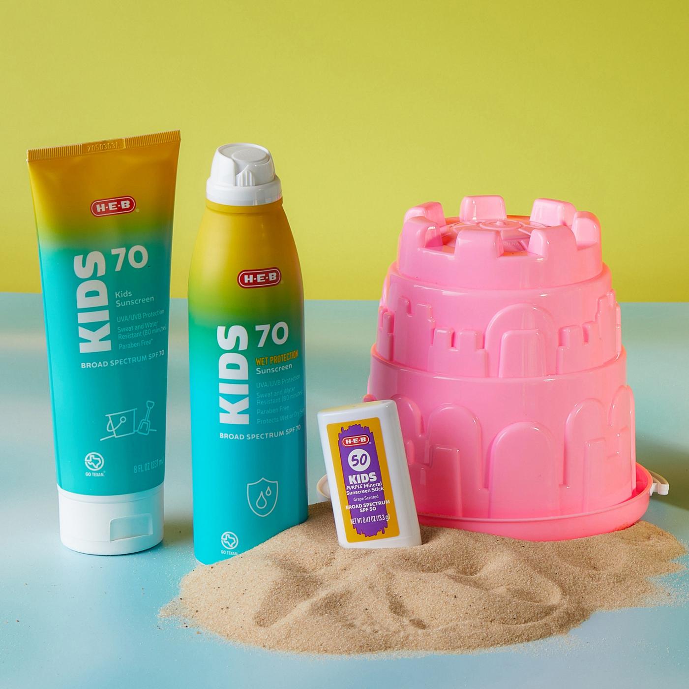 H-E-B Kids Wet Protection Sunscreen Spray – SPF 70; image 2 of 5