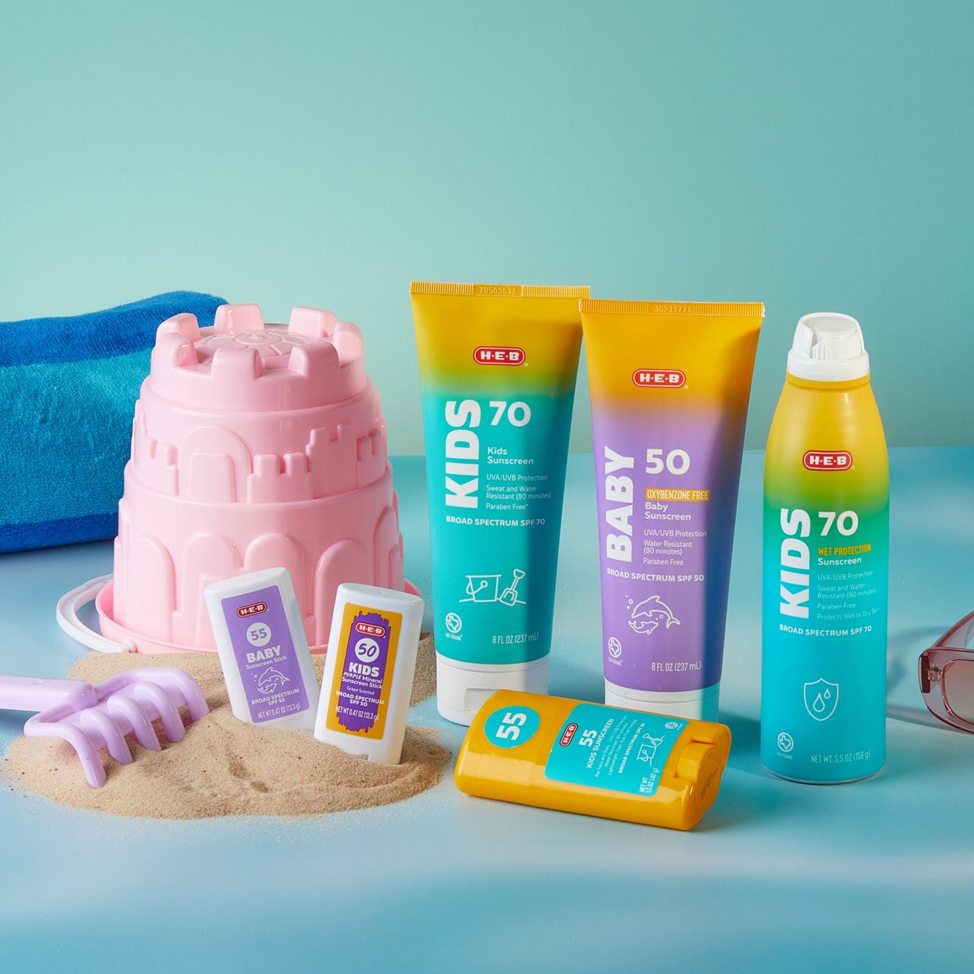 H-E-B Kids Wet Protection Sunscreen Spray – SPF 70; image 3 of 5