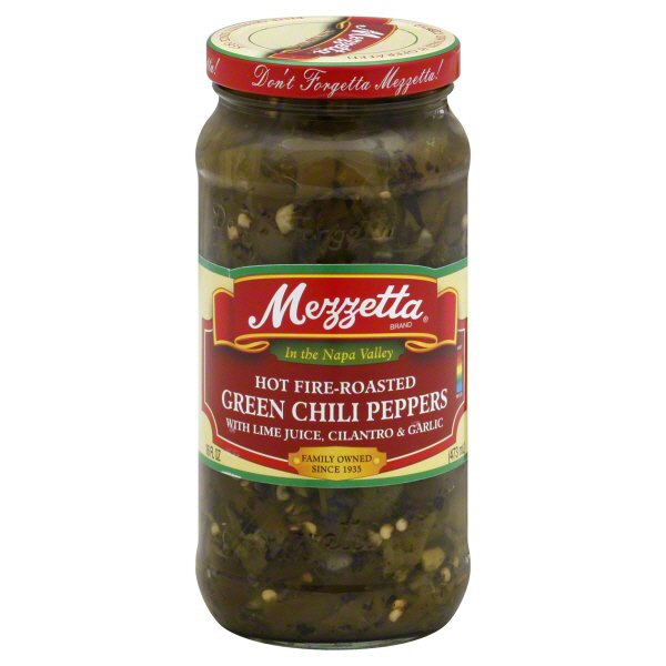 Mezzetta Green Hot FireRoasted Chili Peppers Shop Peppers at HEB