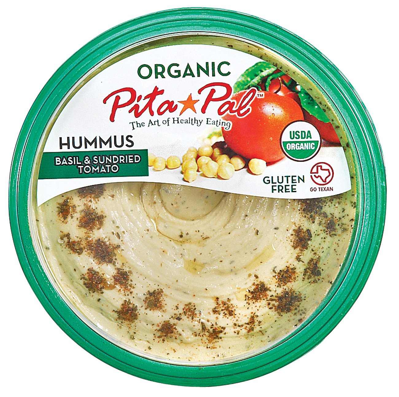 Pita Pal Organic Basil & Sundried Tomato Hummus Shop Dip at HEB