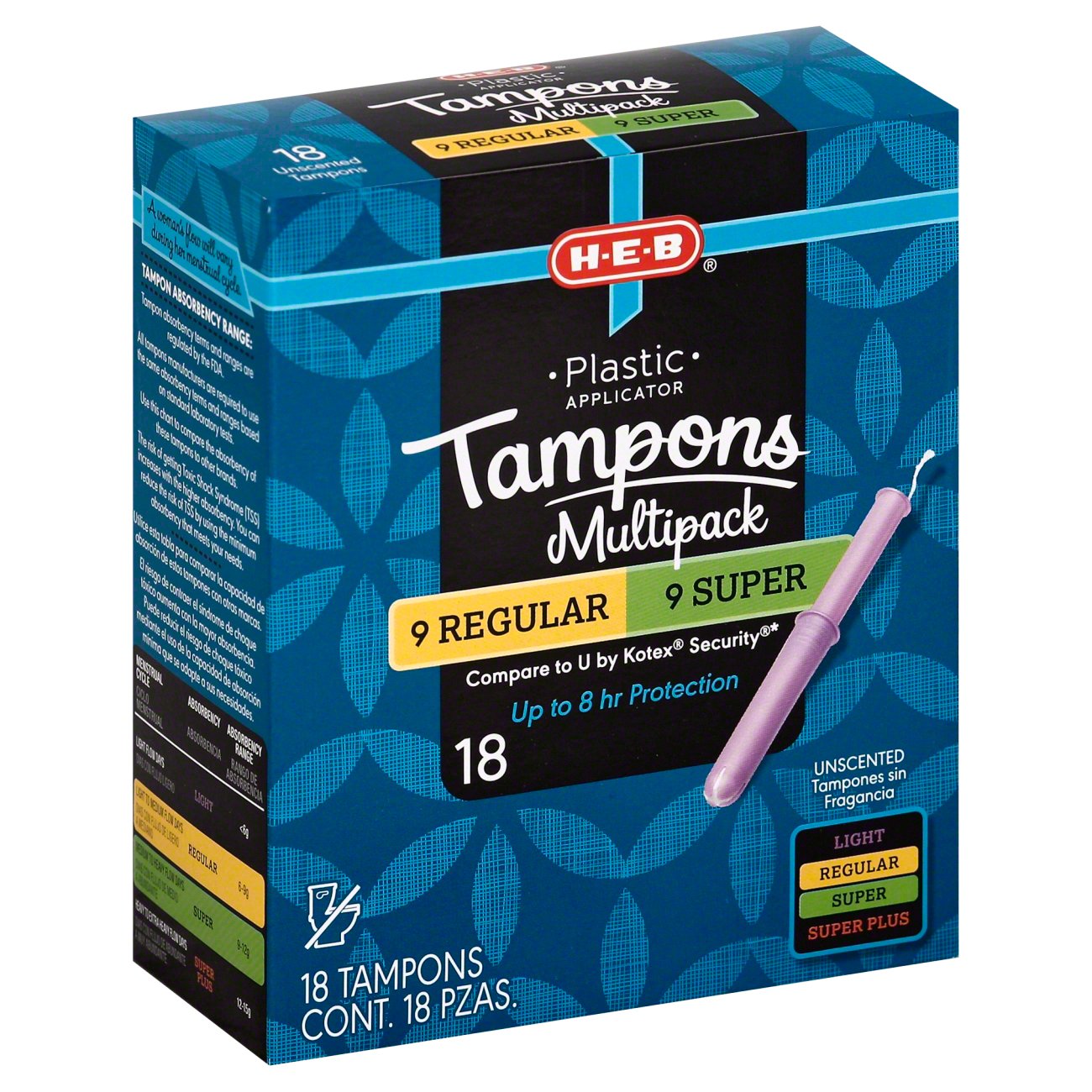 HEB Plastic Unscented MultiPack Tampons Shop Tampons at HEB
