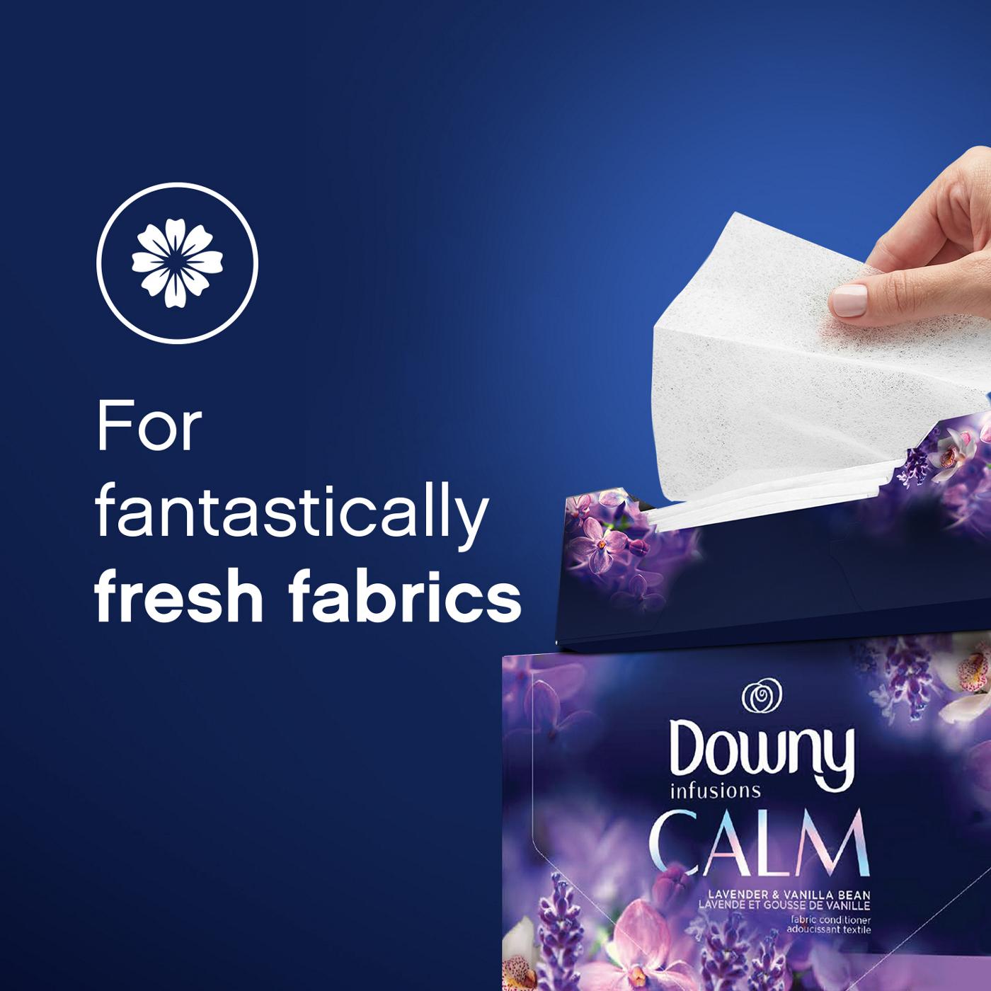 Downy Infusions Calm Lavender & Vanilla Bean Fabric Softener Dryer Sheets; image 4 of 8