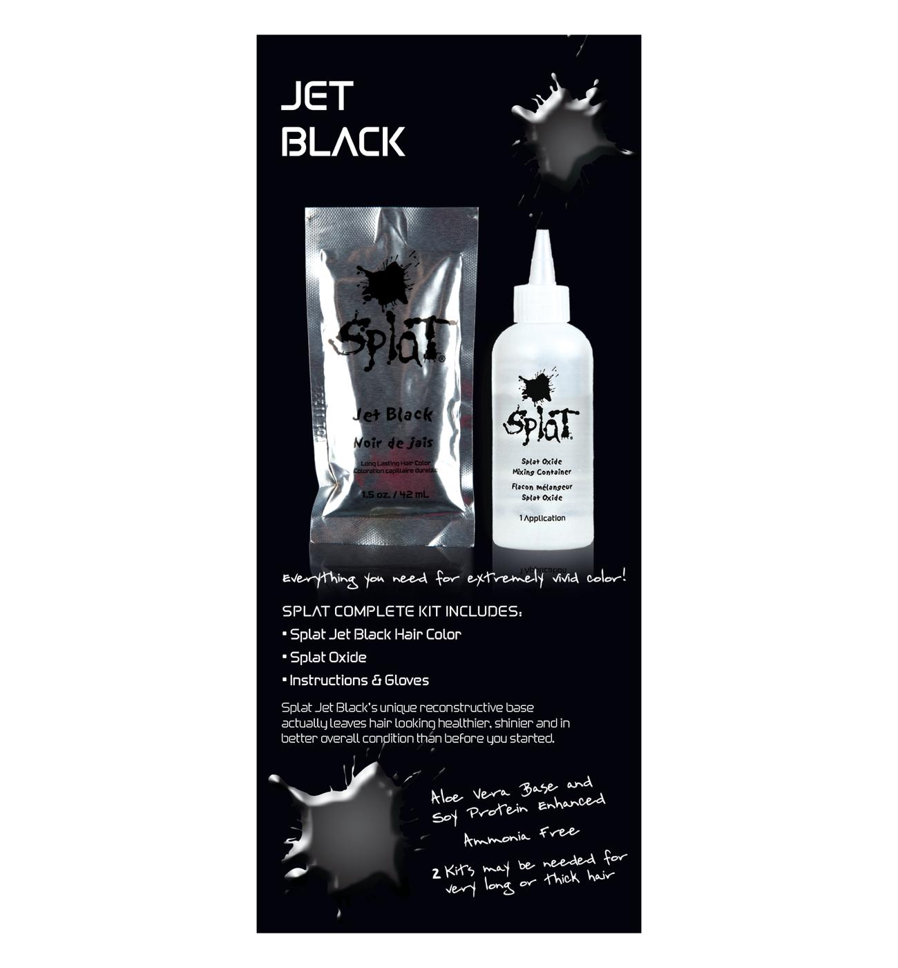 Splat Splat Rebellious Colors Long Lasting Hair Color Kit - Jet Black ...