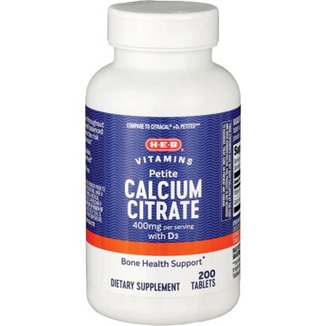 H-E-B Vitamins 400 mg Petite Calcium Citrate with D3 Tablets