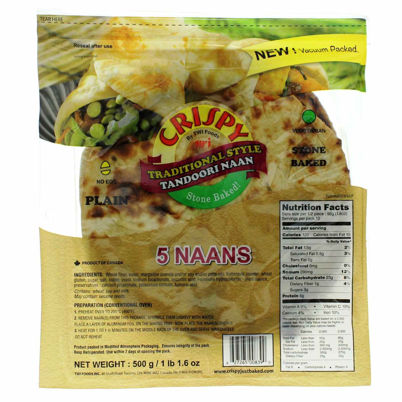 TWI Foods Inc. Traditional Style Tandoori Naan; image 1 of 2