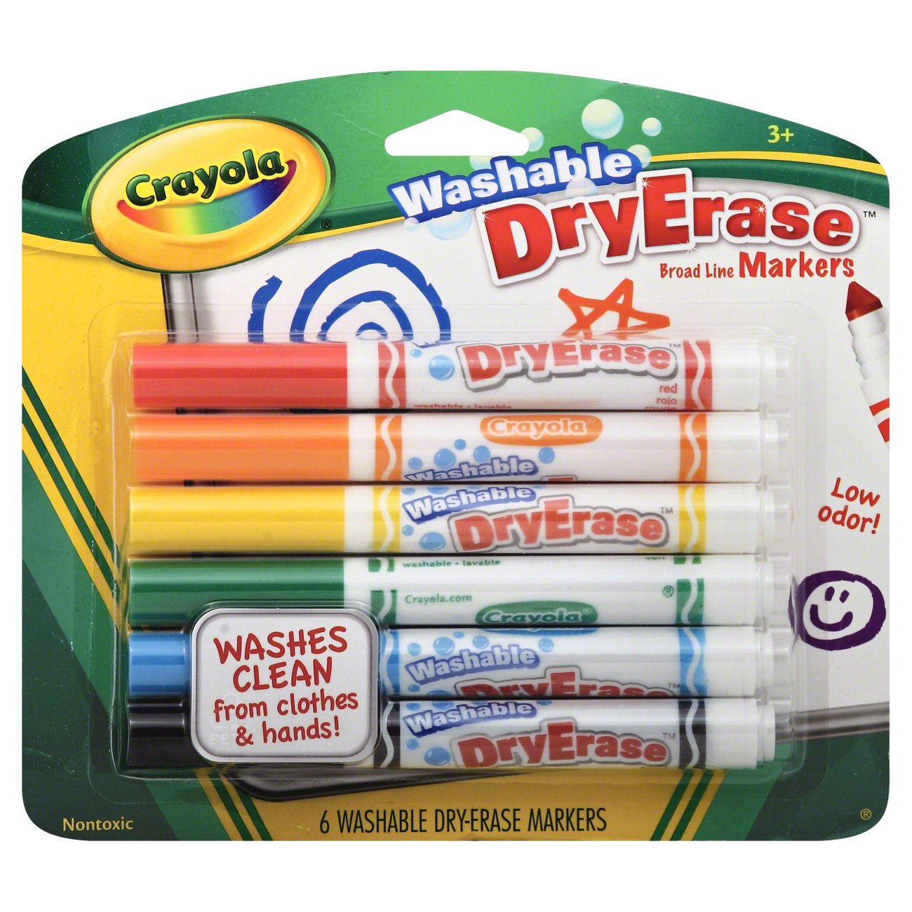 6 ct. Kids Washable Broadline Dry Erase Markers