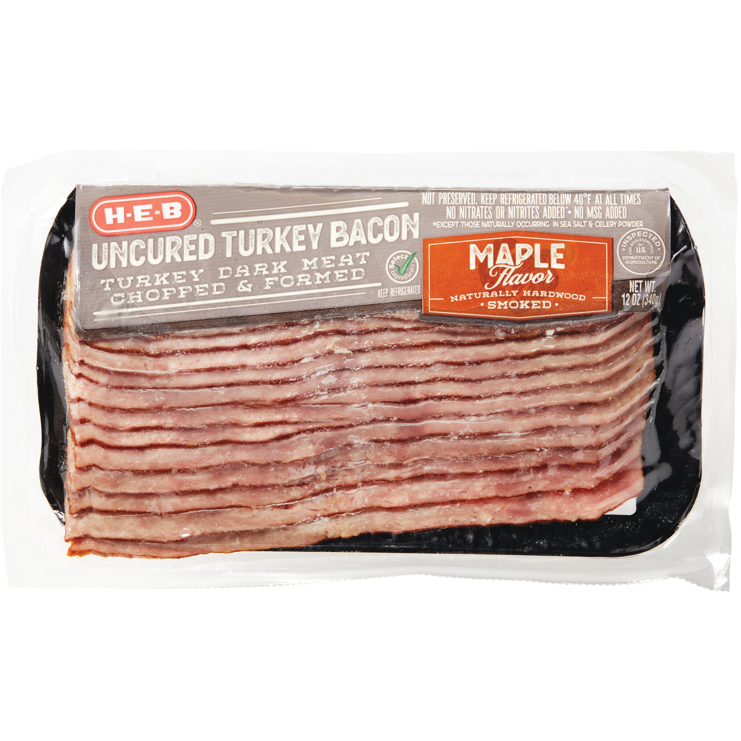 H-E-B Turkey Hardwood Smoked Maple Bacon - Shop Bacon At H-E-B