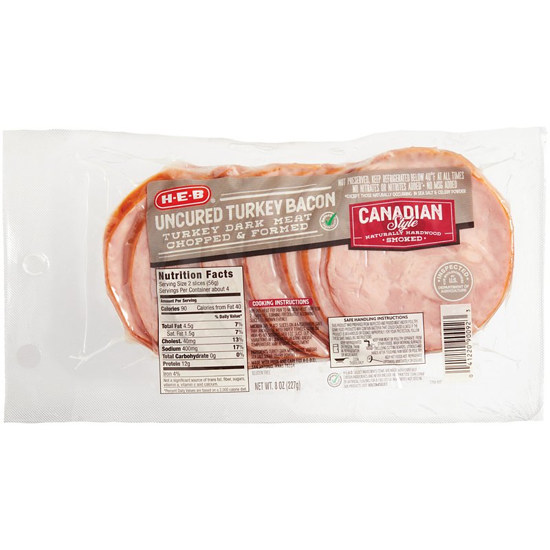 H E B Canadian Turkey Bacon Shop Bacon At H E B 
