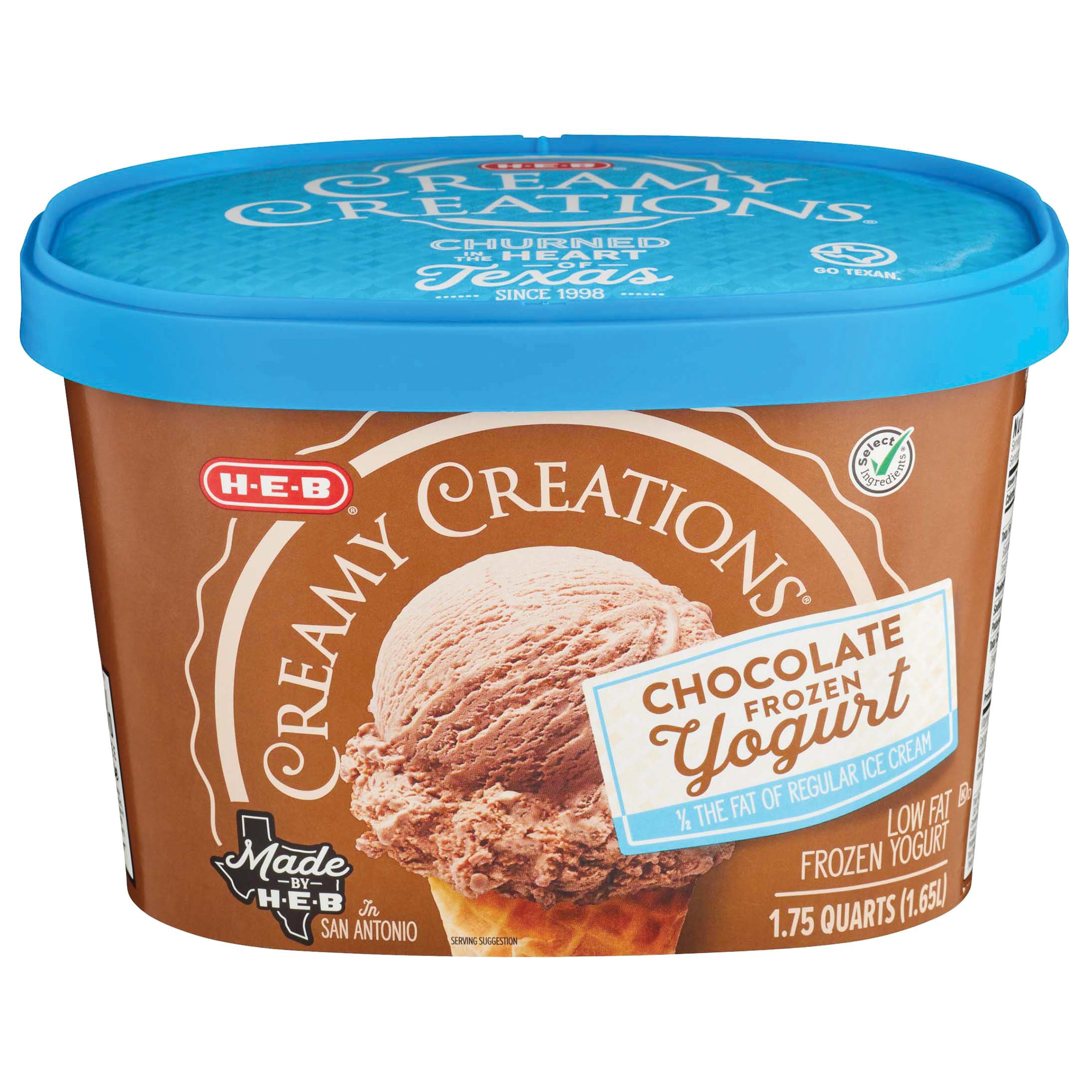 H-E-B Creamy Creations Churned Chocolate Frozen Yogurt - Shop Frozen ...