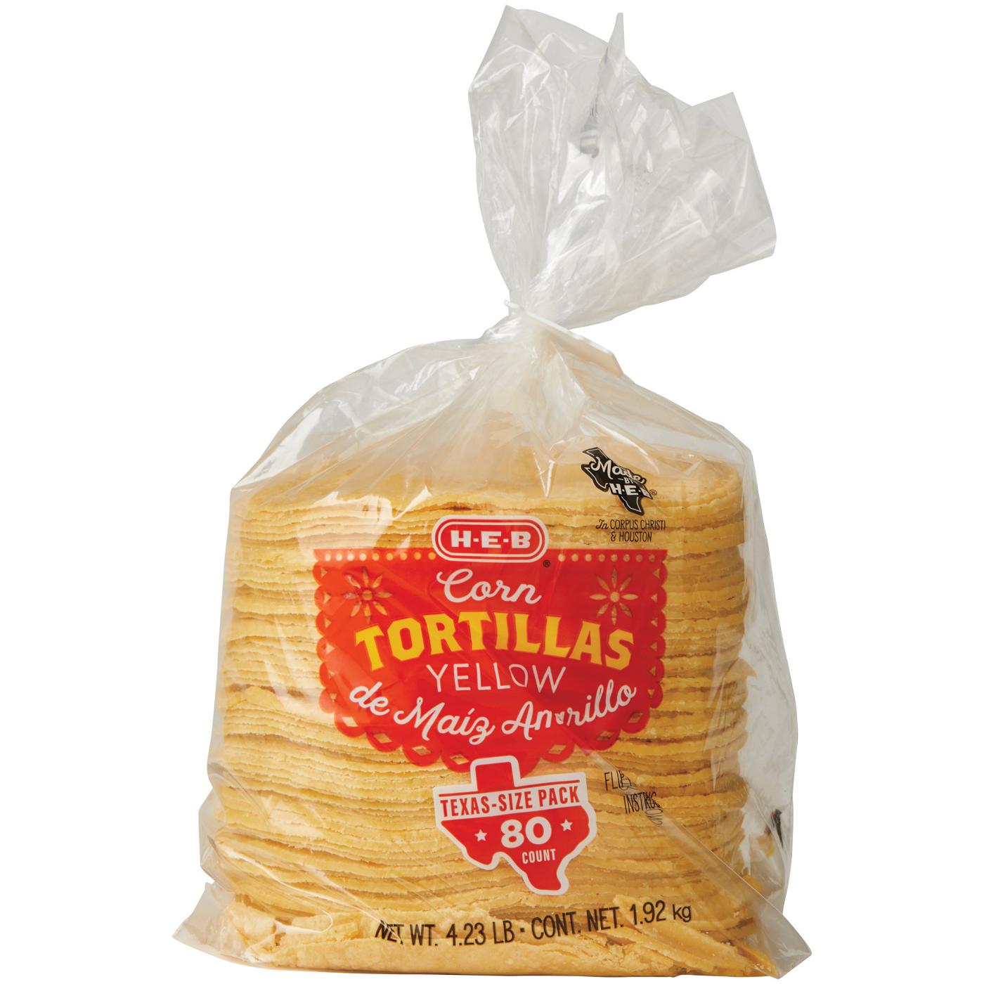 H-E-B Yellow Corn Tortillas - Texas-Size Pack; image 1 of 2