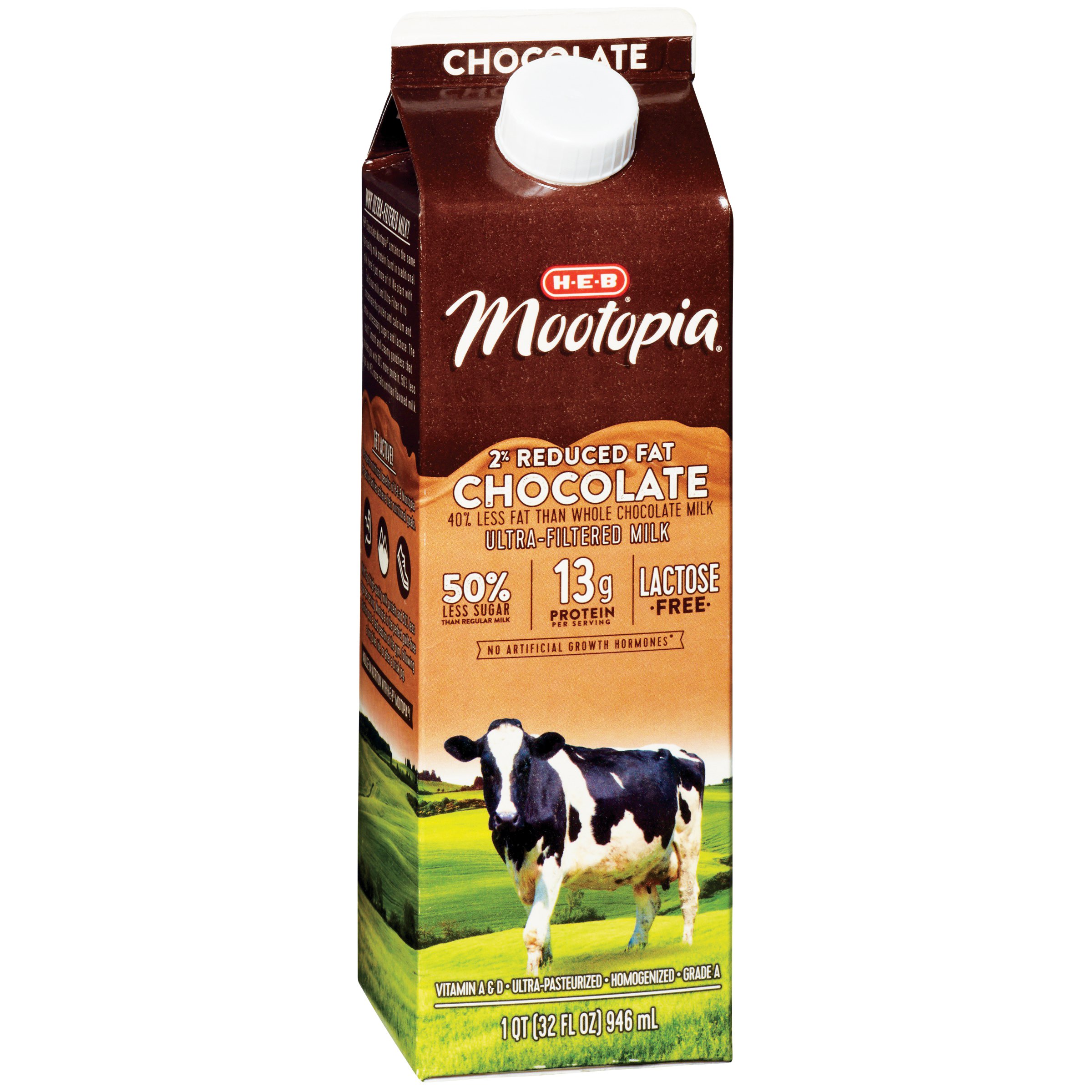 H E B Mootopia Lactose Free Chocolate Reduced Fat Milk Shop Milk