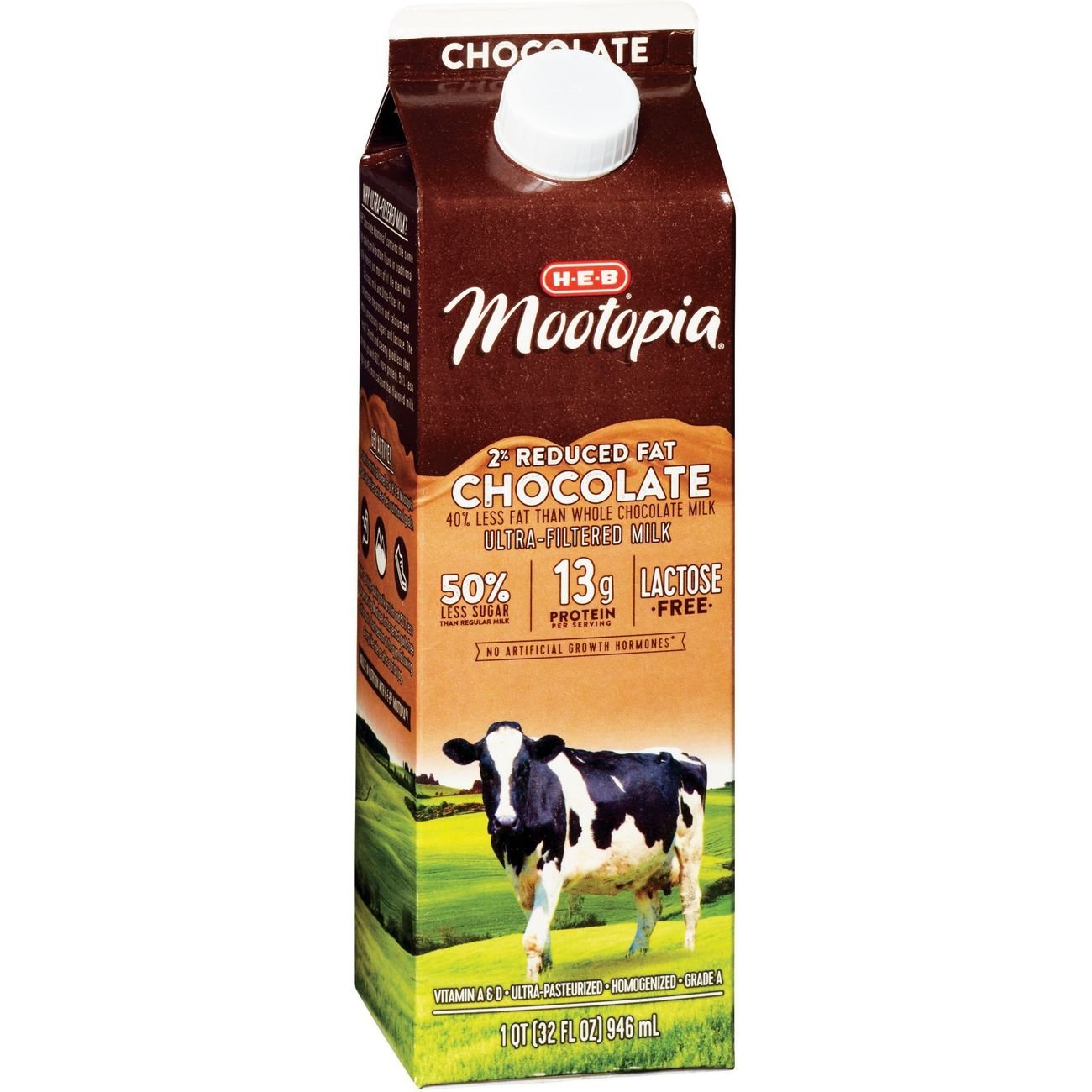 H E B Mootopia Lactose Free Chocolate Reduced Fat Milk Shop Milk