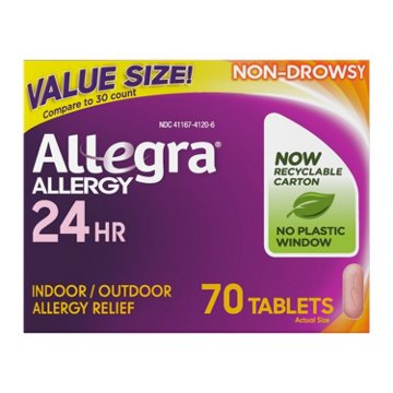 Allegra Adult 24 Hr Allergy Non-Drowsy Antihistamine Tablets