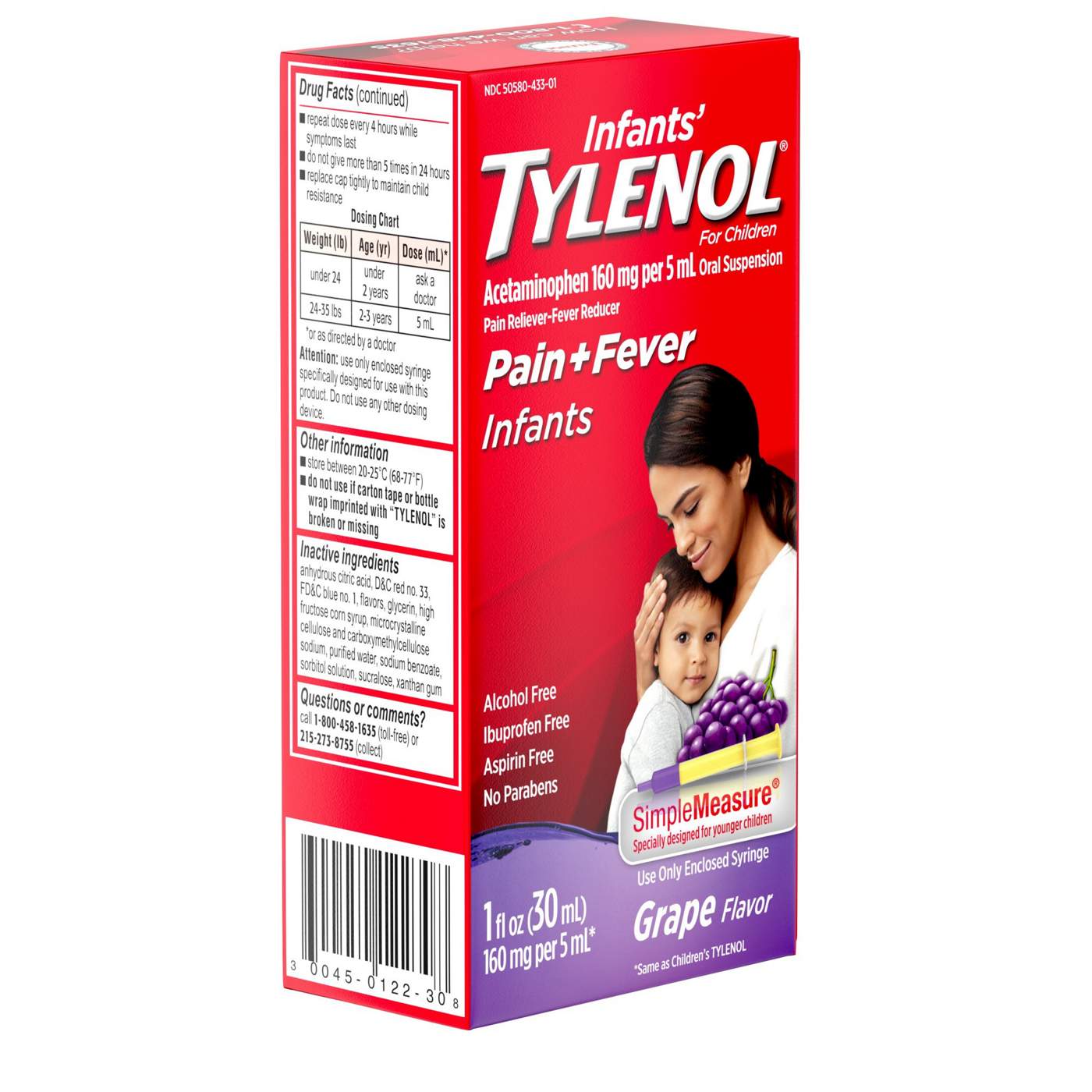 Tylenol Infants' Pain & Fever Relief Oral Suspension - Grape; image 6 of 7