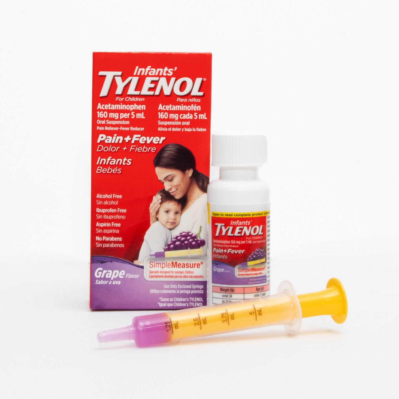 Tylenol Infants' Pain & Fever Relief Oral Suspension - Grape; image 7 of 7