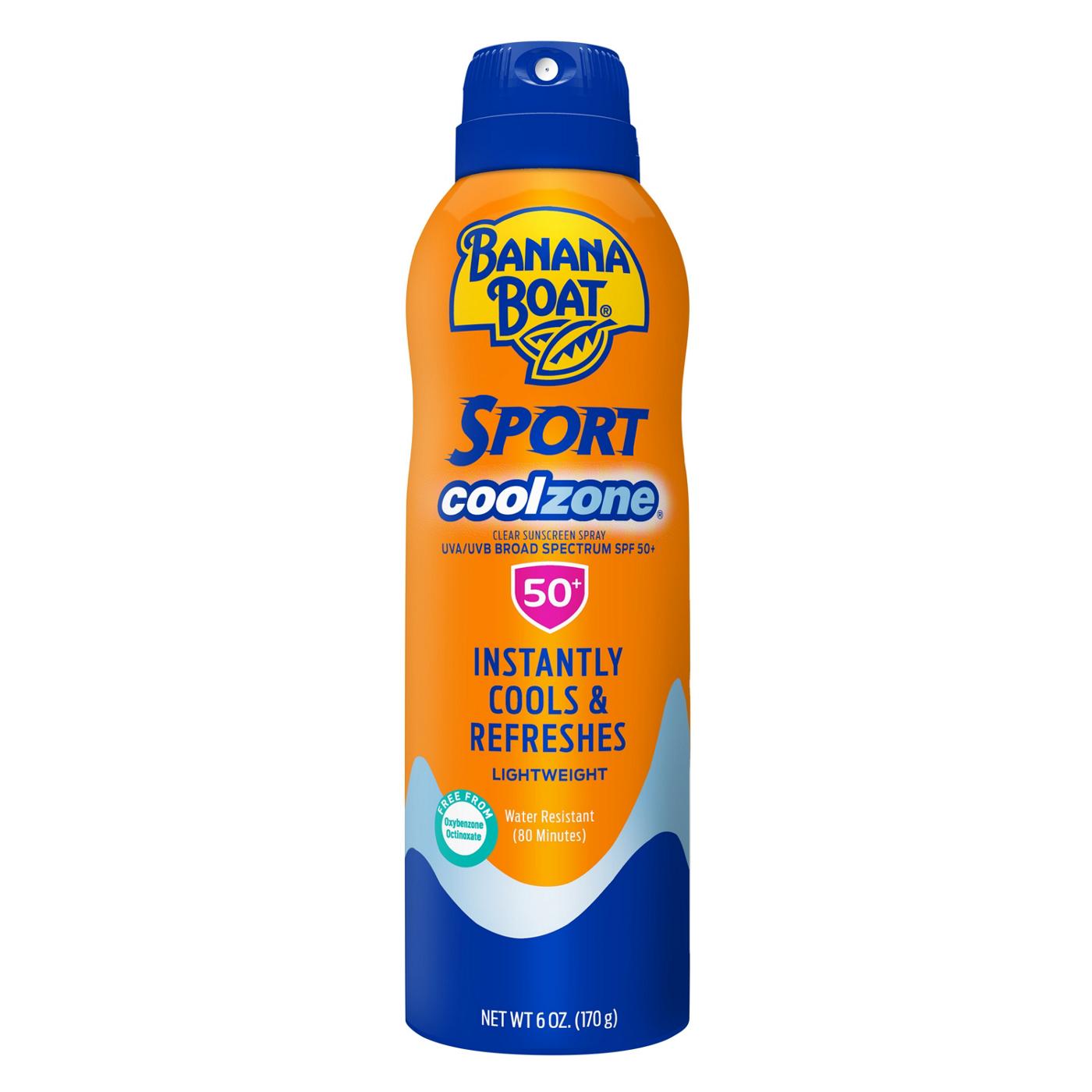 Banana Boat Sport Cool Zone Clear Spray Sunscreen Broad Spectrum - SPF 50; image 1 of 8