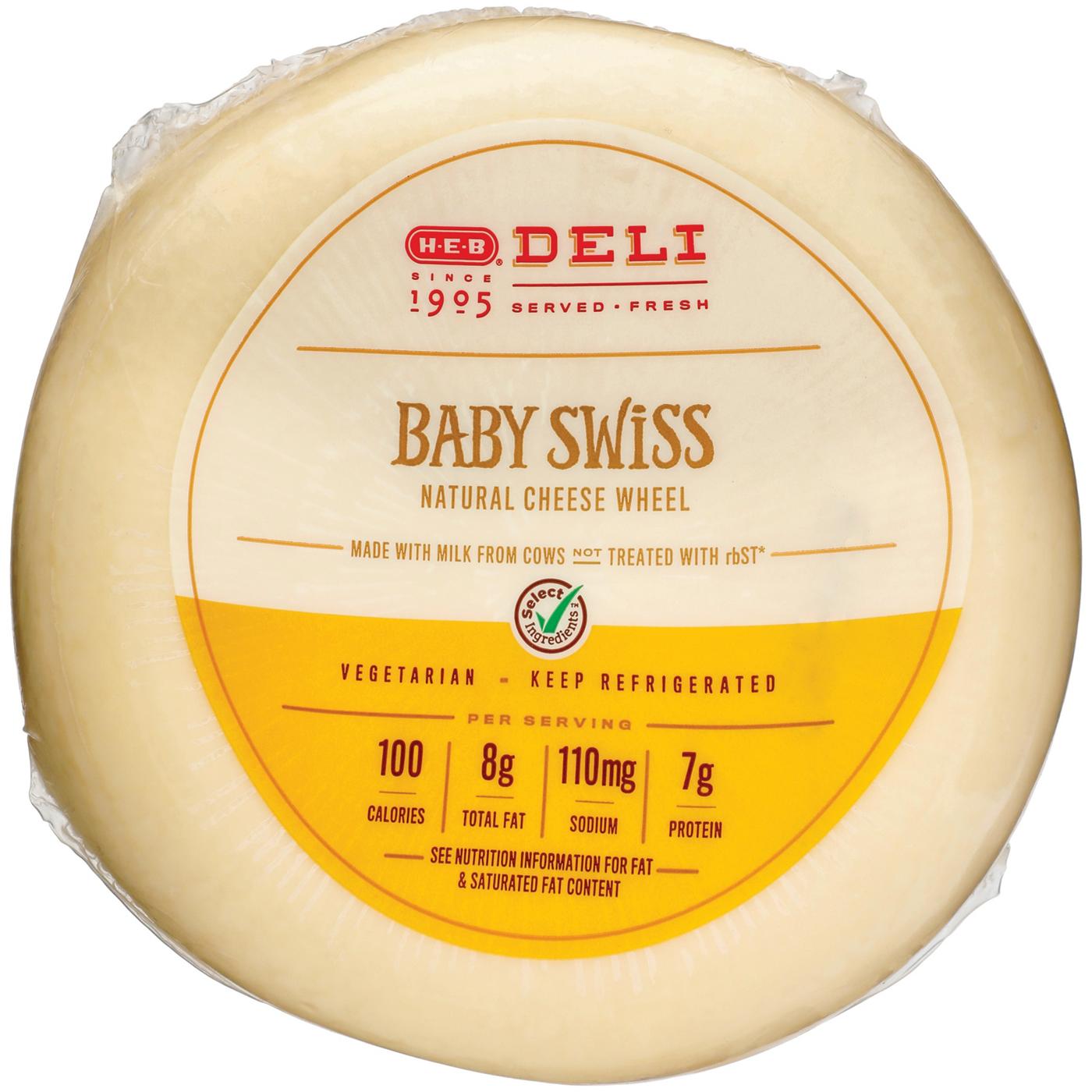 H-E-B Deli Baby Swiss Cheese, Sandwich Sliced; image 2 of 4