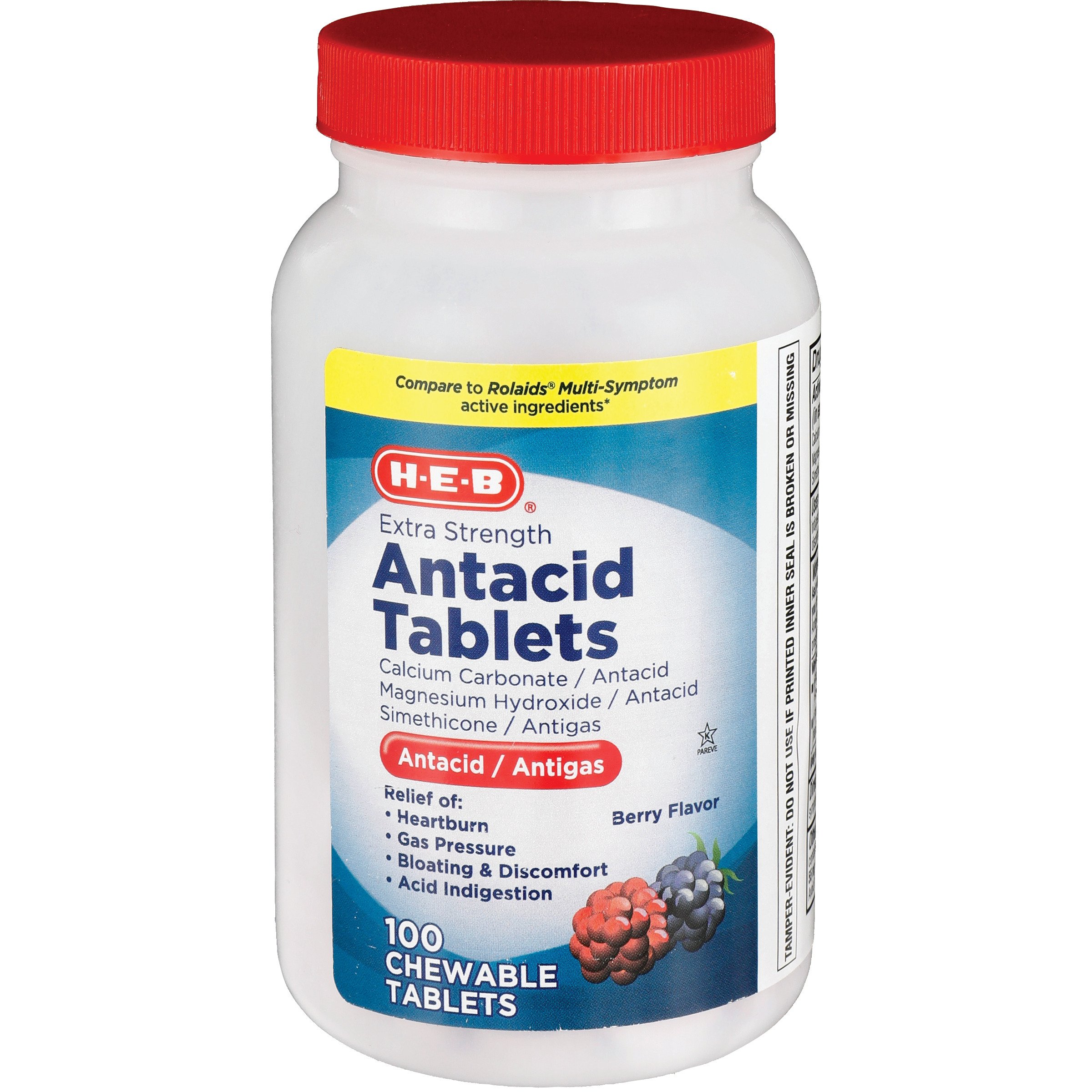 HEB Multi Symptom Berry Flavor Antacid Chewable Tablets Shop