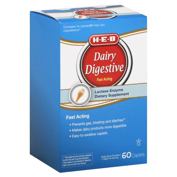 H-E-B Dairy Digestive Fast Acting Caplets, 60 ct | Central Market ...