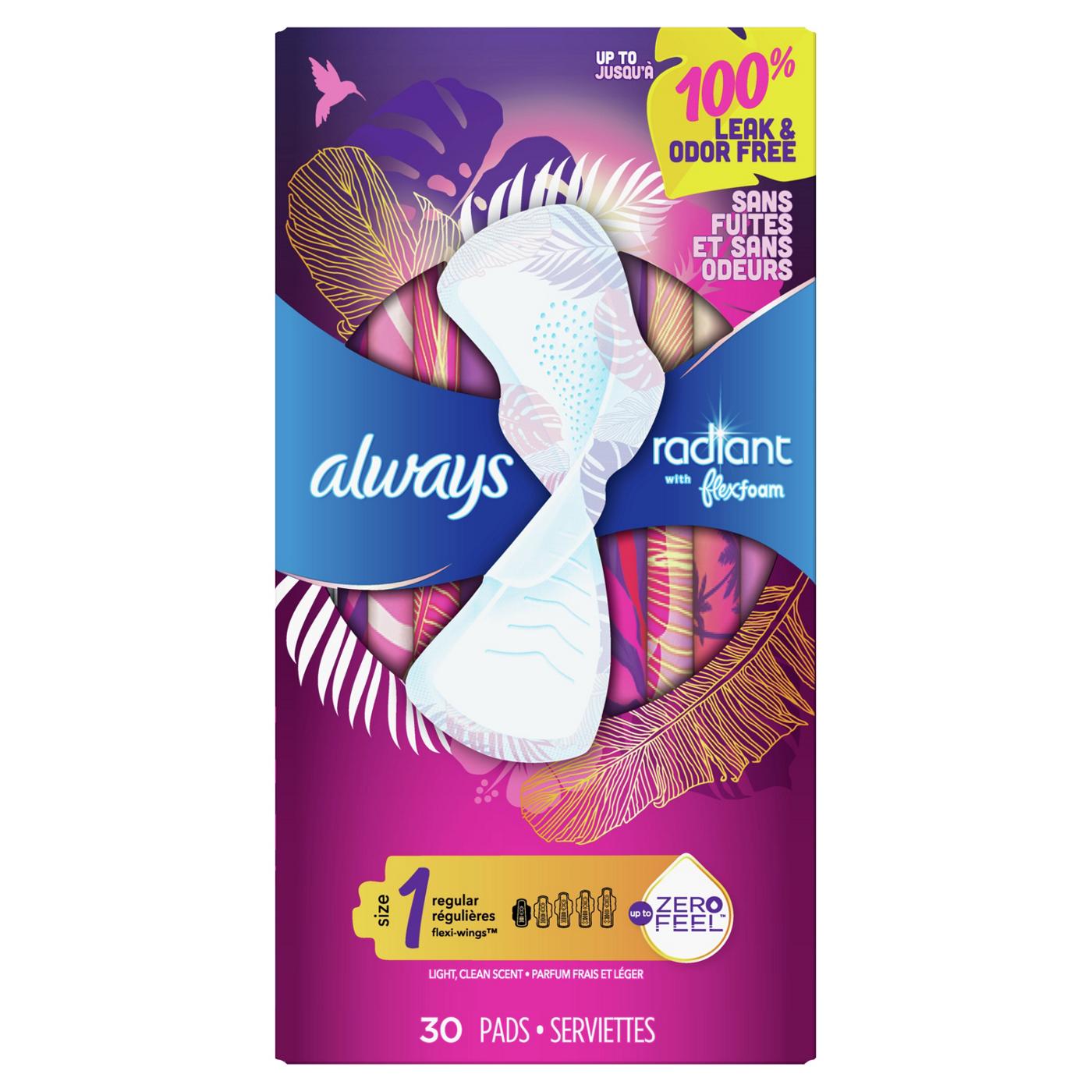 Infinity Flex Foam with Wings, Size 1, Regular Flow, Unscented, 18