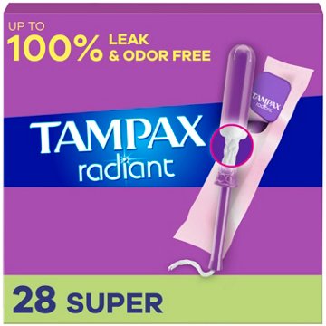 Tampax Radiant Tampons - Super, 28 ct