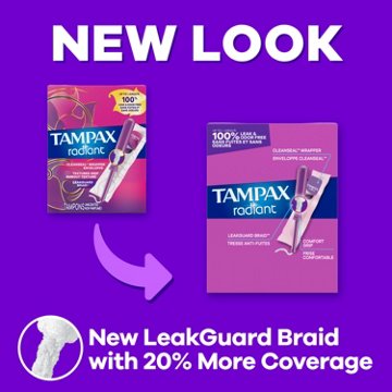 Tampax Radiant Tampons Regular Absorbency, Unscented, 14 ct