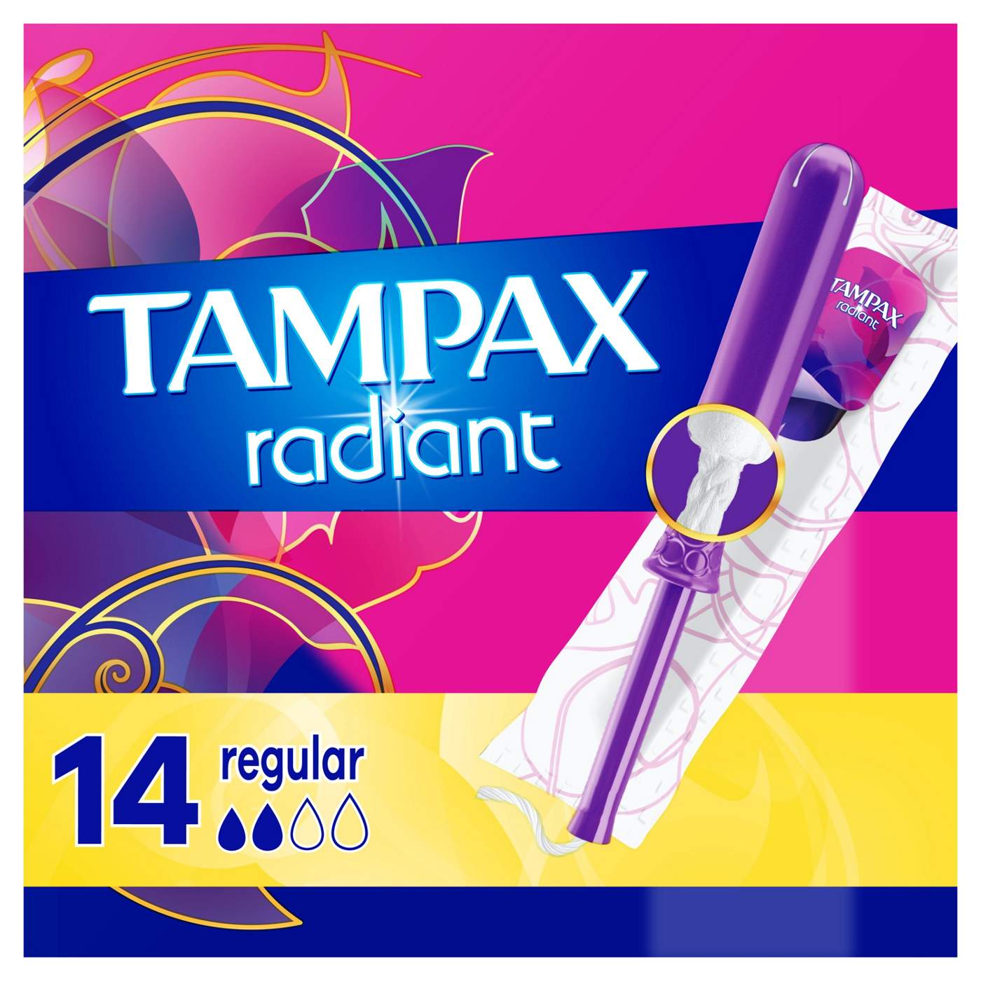 Tampax Radiant Tampons Regular Absorbency, Unscented; image 4 of 7