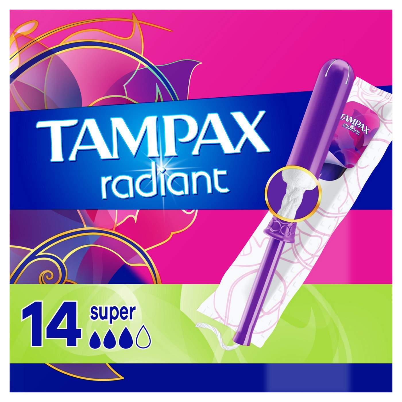Tampax Radiant Tampons Super Absorbency, Unscented; image 3 of 10