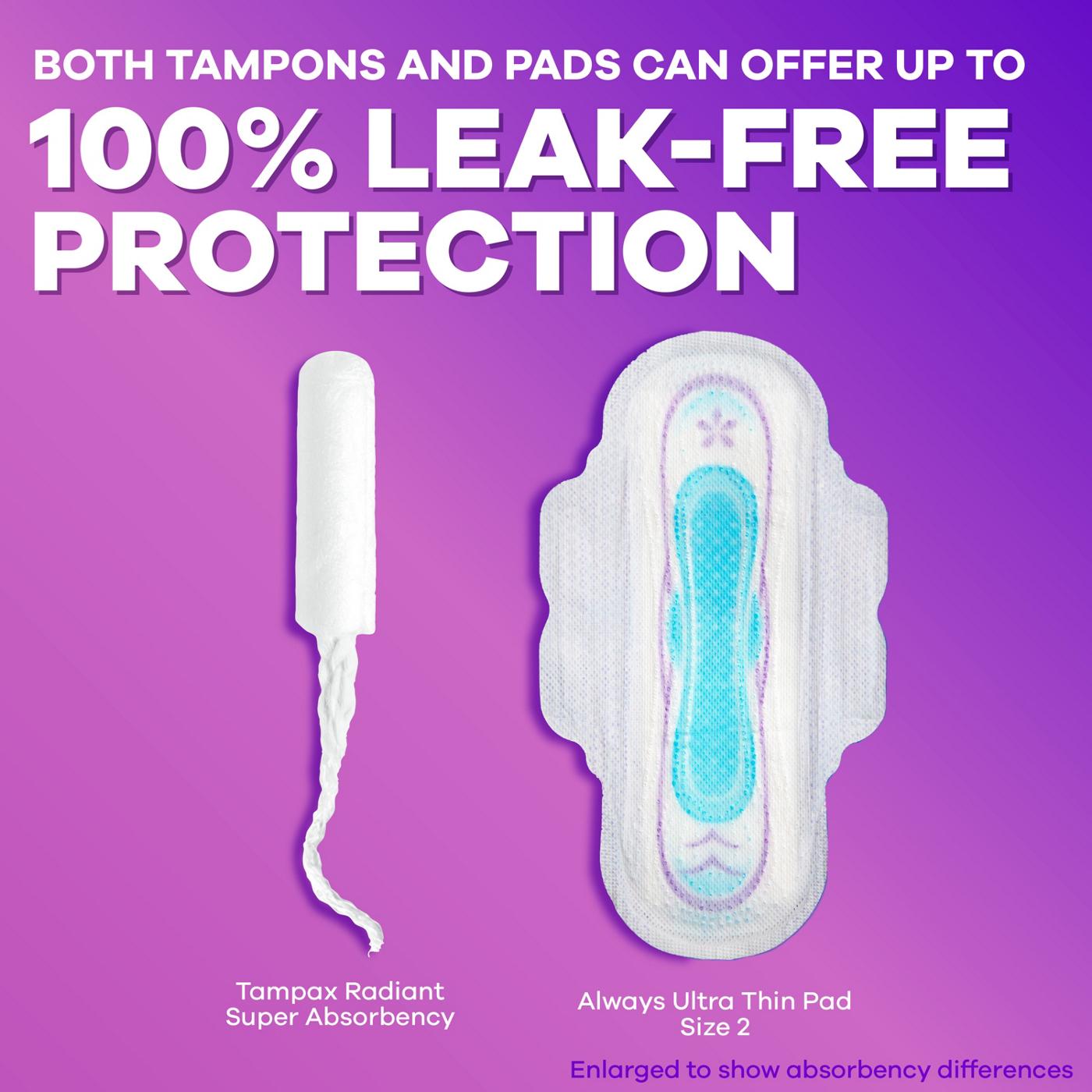 Tampax Radiant Tampons Super Absorbency, Unscented; image 8 of 10